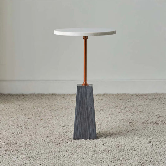 Bait Side Table - Black & White Marble