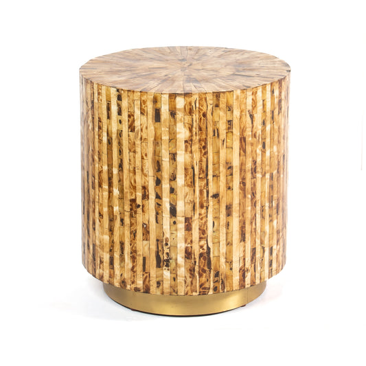 Esme Mother of Pearl Side Table in Brown by Arkrn Homes