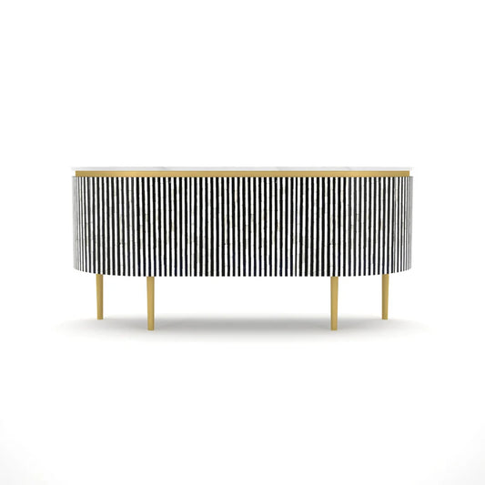 Lume Cabinet - Black & White Bone Inlay