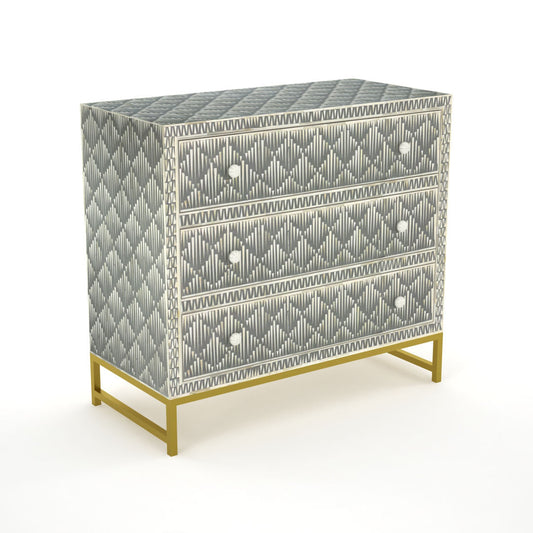 Skye Chest of Drawers - Grey Bone Inlay