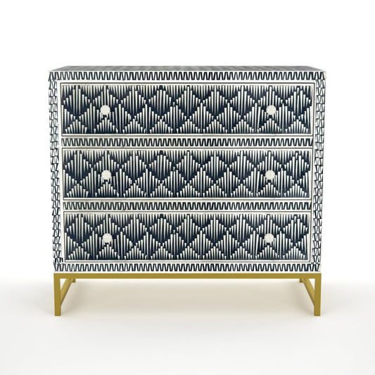 Skye Chest of Drawers - Black Bone Inlay