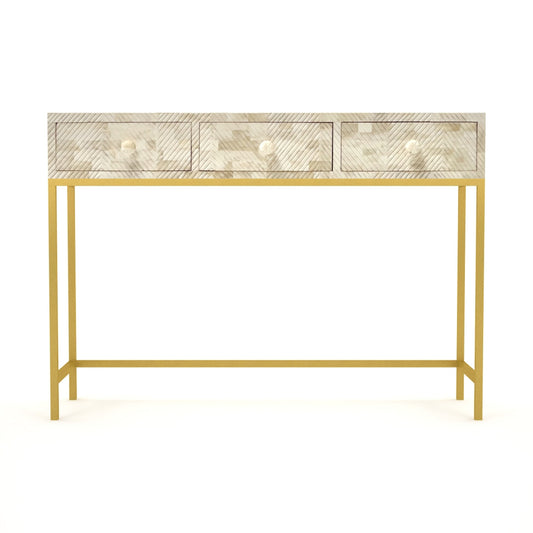 Tiffany console table bone carved by arkrn homes