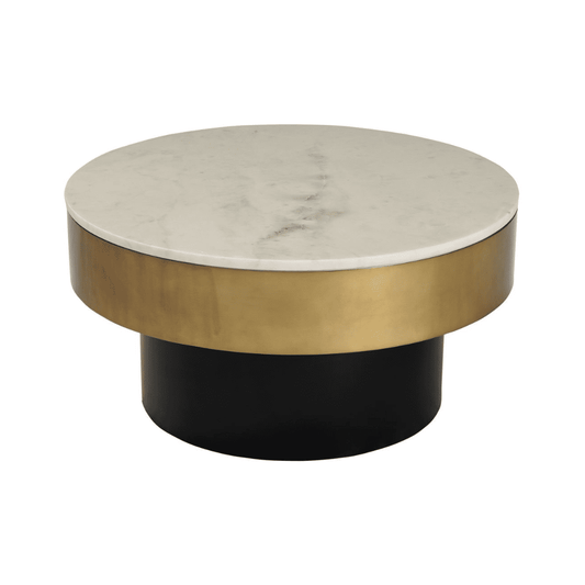 Vale Coffee Table with a luxurious white marble top and gold accent