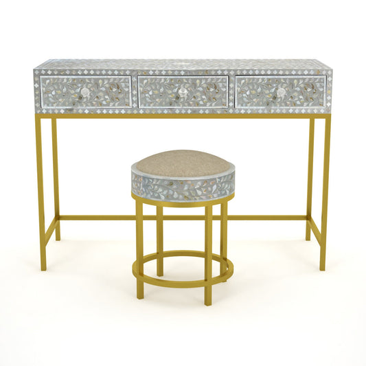 Vero console table mother of pearl grey