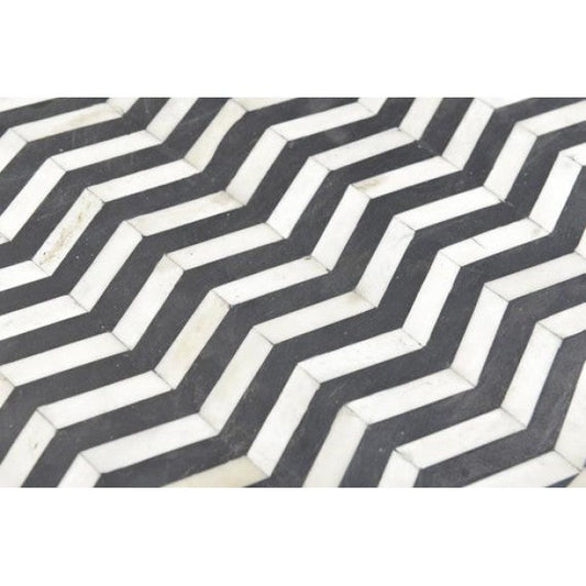 Visar Side Table by Arkrn Homes in Black and White Bone Inlay