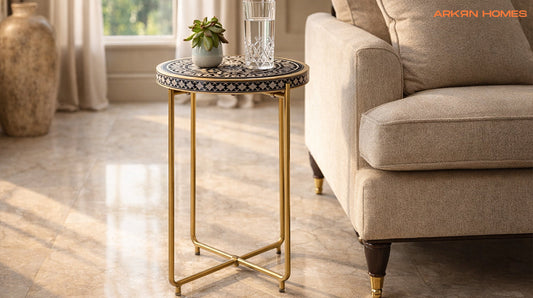 bone inlay side table UK