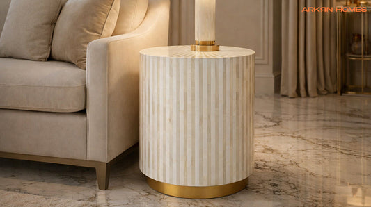 bone inlay living room side table