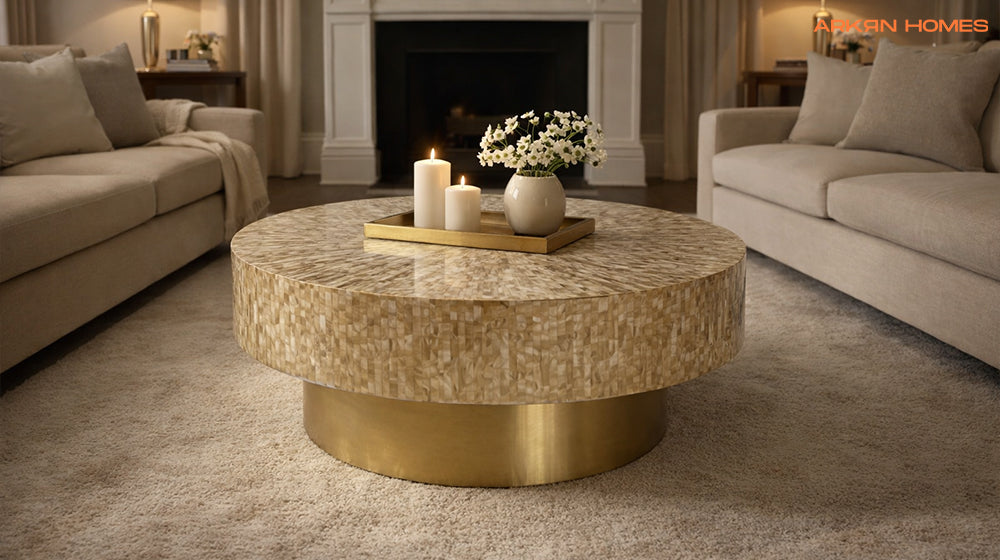 mother-of-pearl inlay coffee table