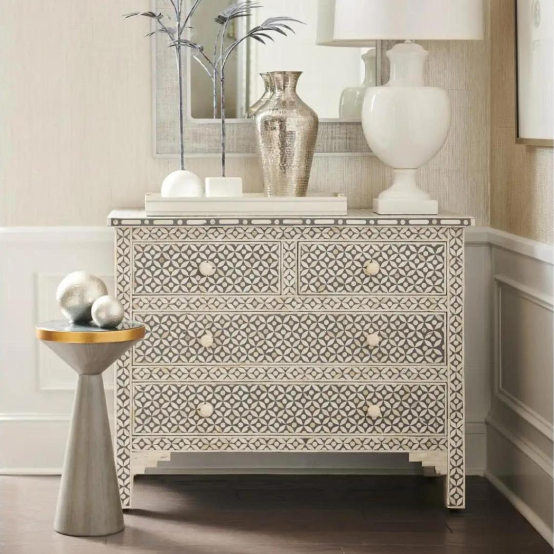 Aero Chest of Drawers - Grey Bone Inlay 
