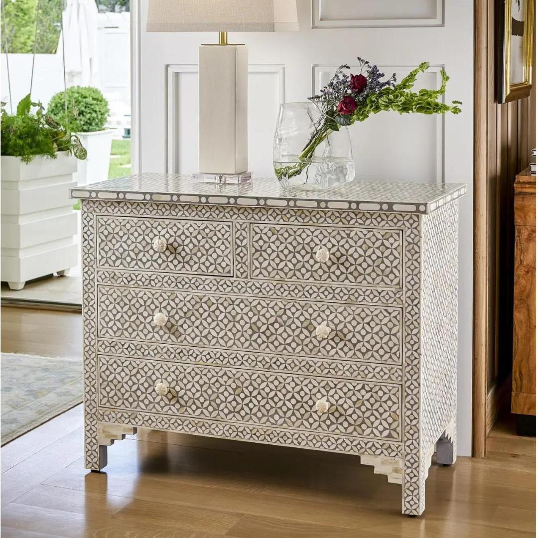 Aero Chest of Drawers - Grey Bone Inlay 