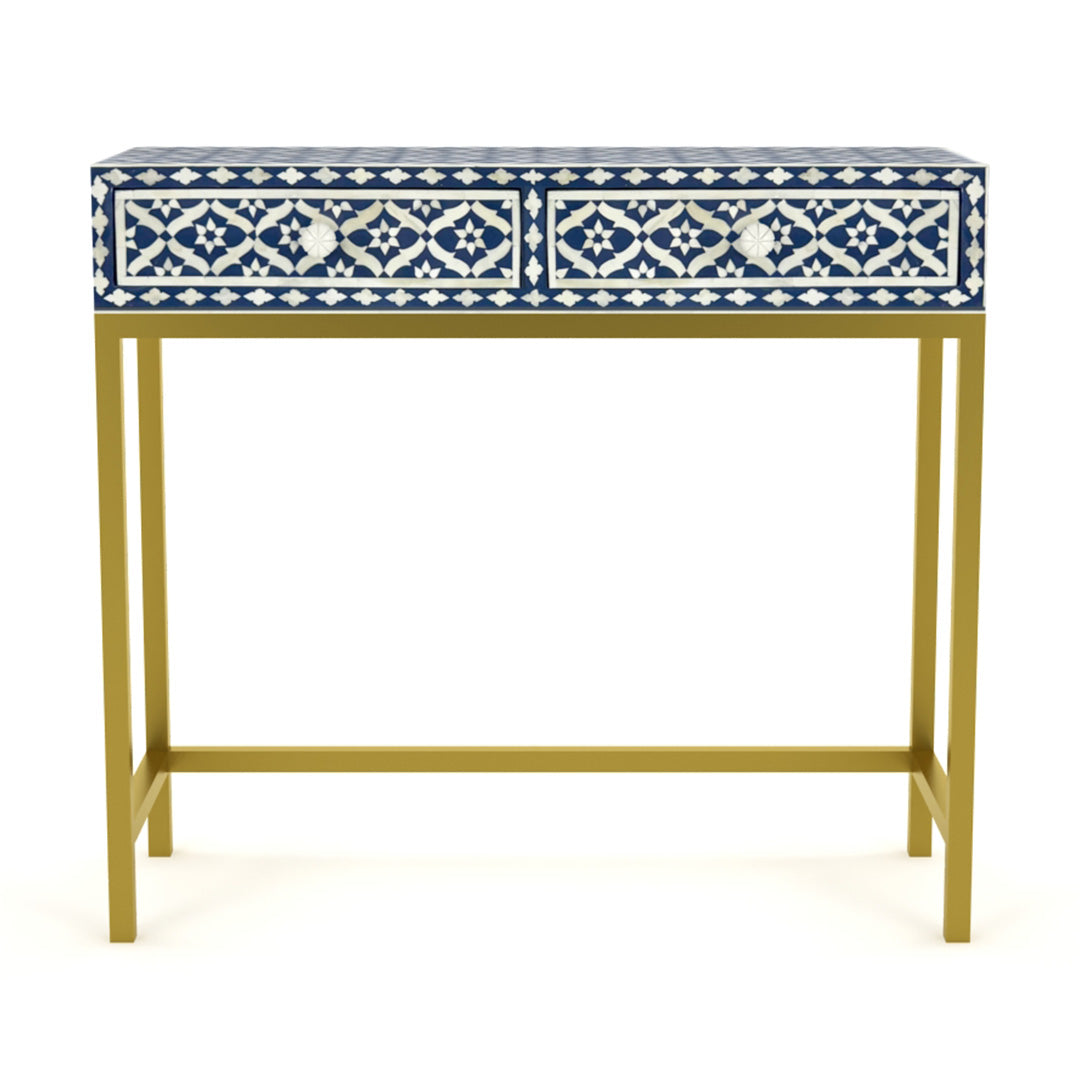 Aura mini dresser in blue bone inlay 