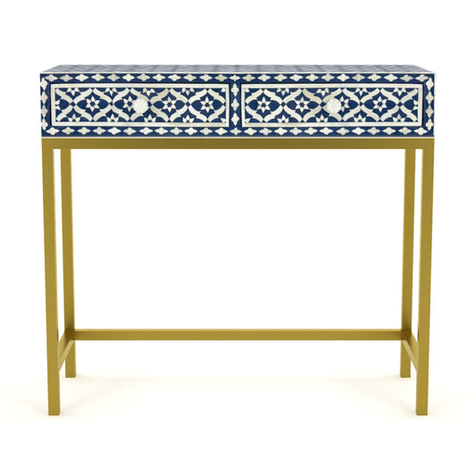 Aura mini dresser in blue bone inlay 