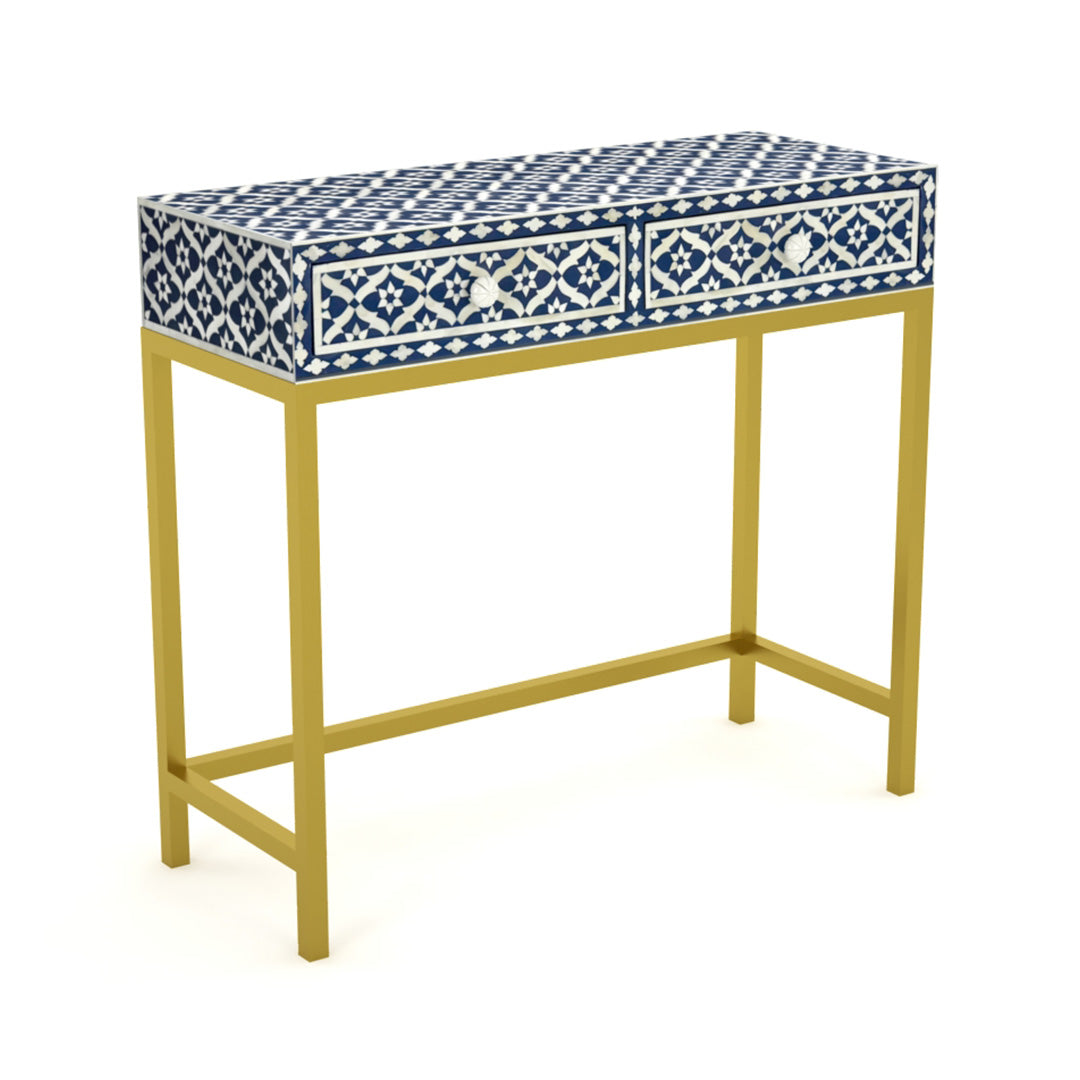 Aura mini dresser in blue bone inlay 