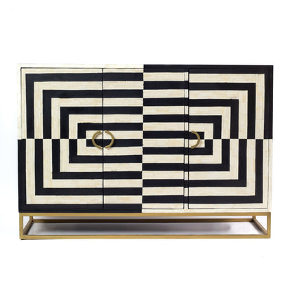 Azura Cabinet in black and white bone inlay by Arkrn Homes