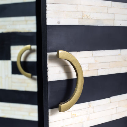 Azura Cabinet in black and white bone inlay by Arkrn Homes