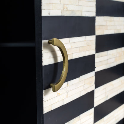 Azura Cabinet in black and white bone inlay by Arkrn Homes