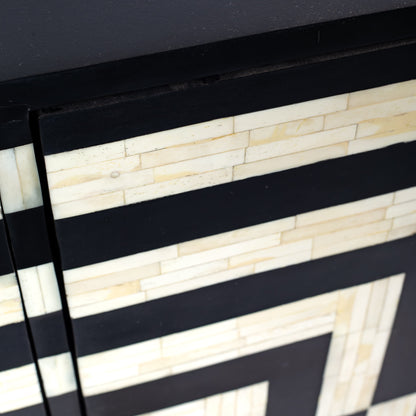 Azura Cabinet in black and white bone inlay by Arkrn Homes