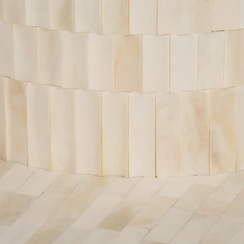 Bone carved coffee table texture