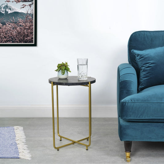 Caro Black Marble Side Table by Arkrn Homes1