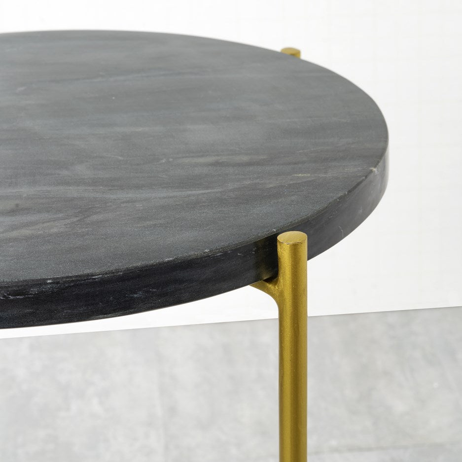 Caro Black Marble Side Table by Arkrn Homes