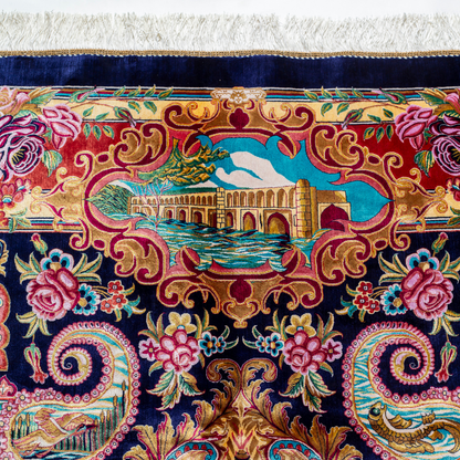 Cielo handwoven carpet folded