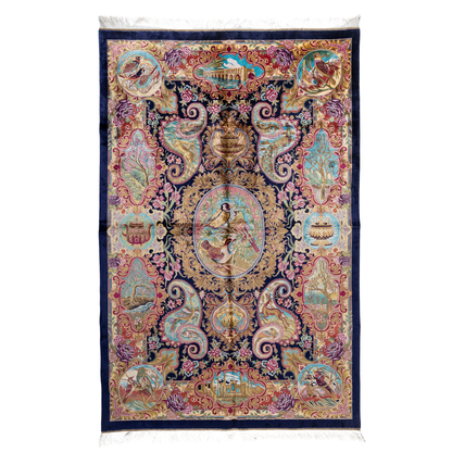 Cielo silk rug fullview