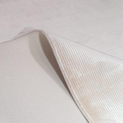 Cosimo Cotton Rug with soft ivory and grey tones, navy geometric lines, texture, size 400x300 cms.