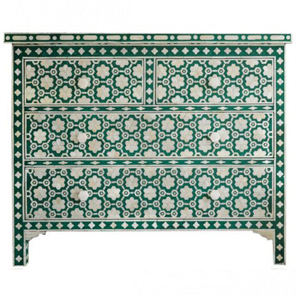 Eden Chest of Drawers - Green Bone Inlay 