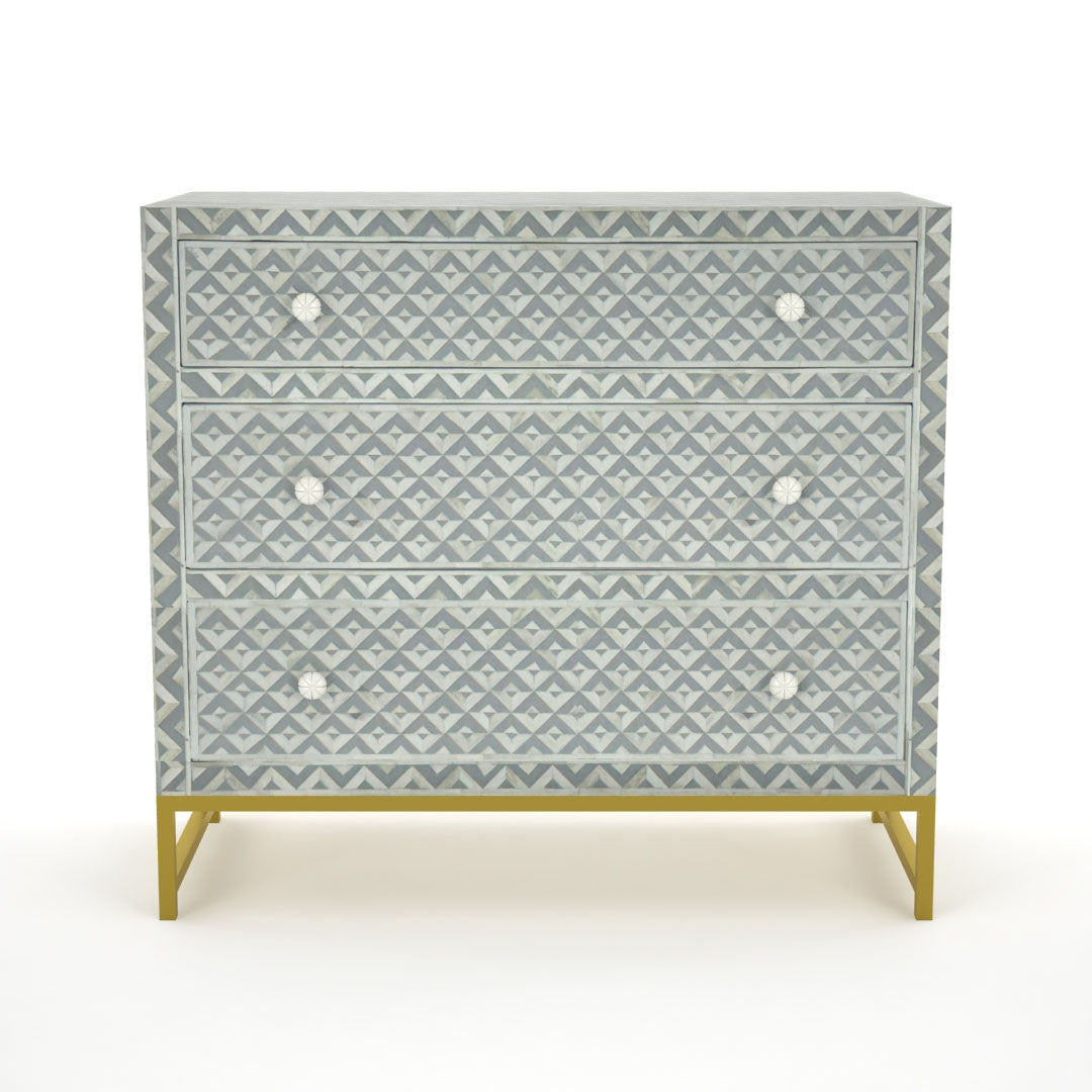 Elle Chest of Drawers - Grey Bone Inlay