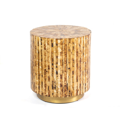 Esme Mother of Pearl Side Table in Brown by Arkrn Homes