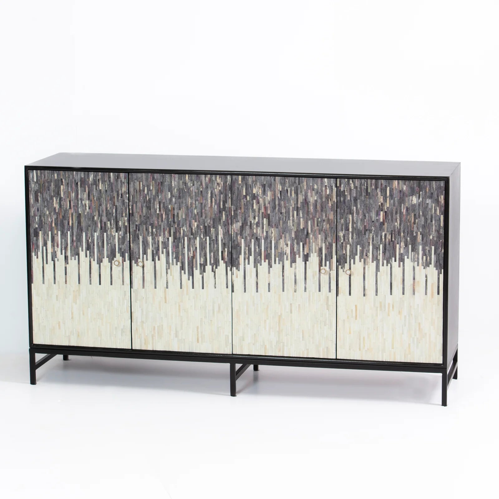 Grover Sideboard – black bone carved sideboard, by Arkrn Homes