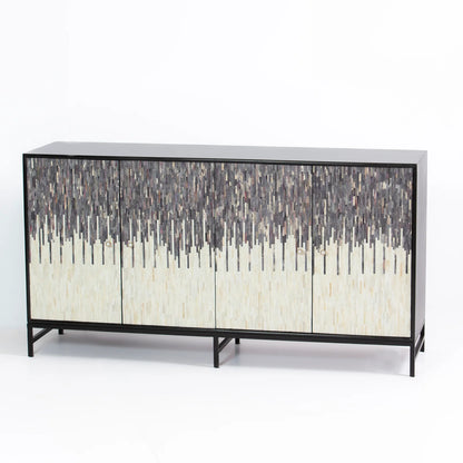 Grover Sideboard – black bone carved sideboard, by Arkrn Homes
