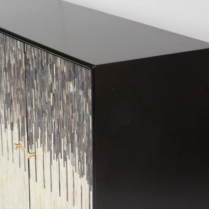 Grover Sideboard – black bone carved sideboard, by Arkrn Homes