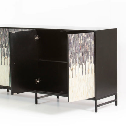 Grover Sideboard – black bone carved sideboard, by Arkrn Homes