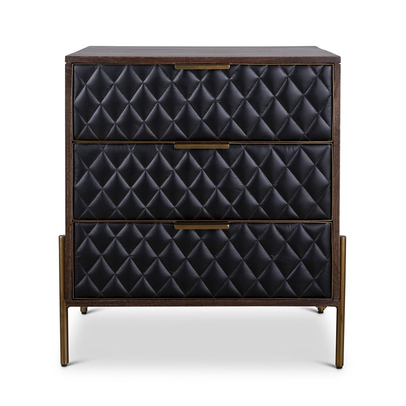 Halo Side Drawers in Brown Leather by Arkrn Homes