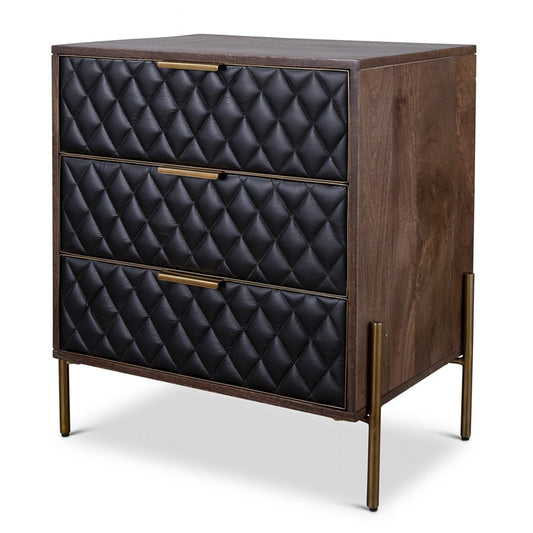 Halo Side Drawers in Brown Leather by Arkrn Homes