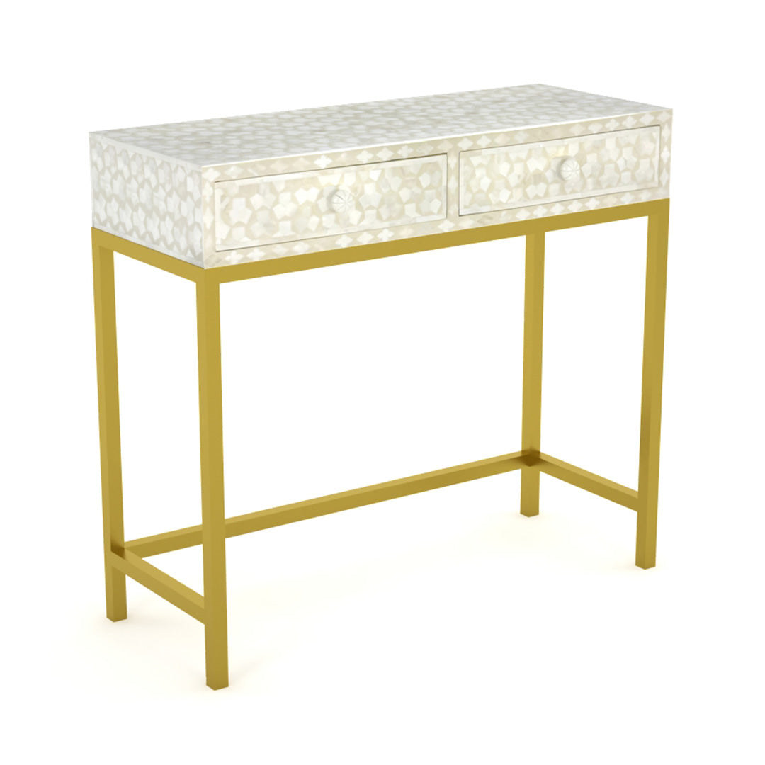 Kean Mini Dresser Console - Cream Bone Inlay 