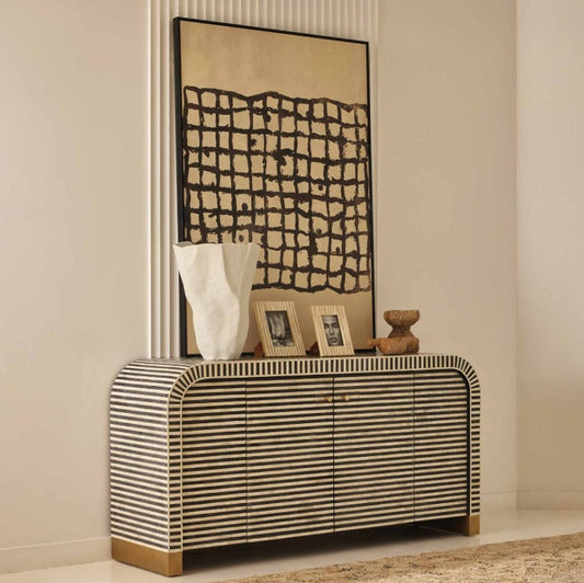 Leen Black bone inlay cabinet