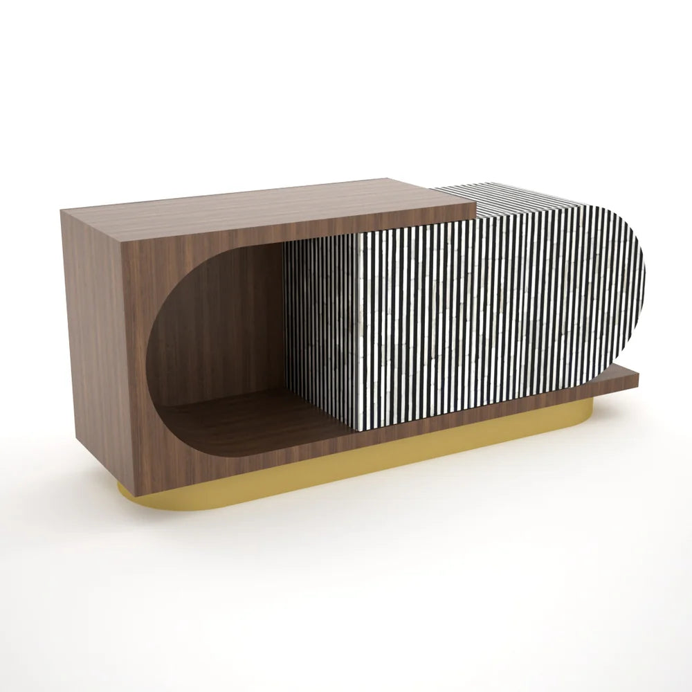 Lume Sideboard – black bone inlay sideboard, by Arkrn Homes