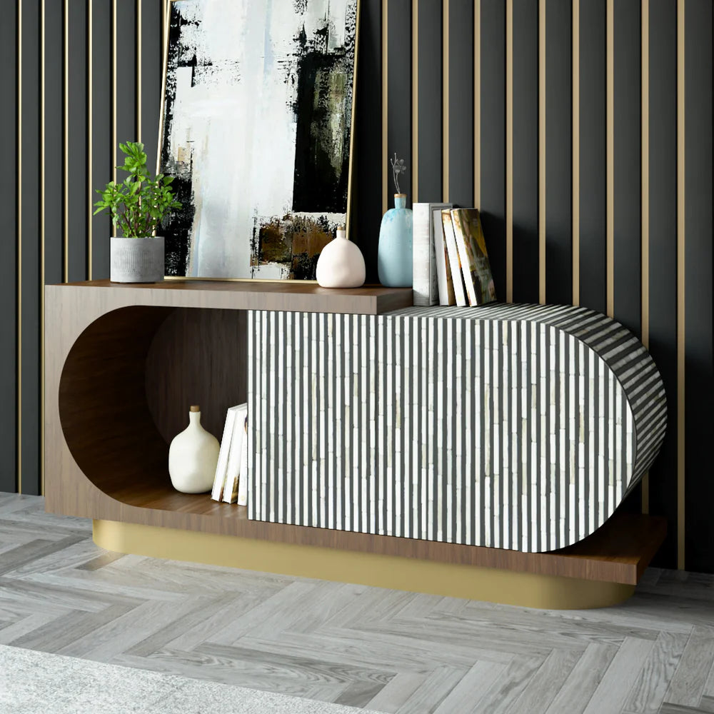 Lume Sideboard – black bone inlay sideboard, by Arkrn Homes