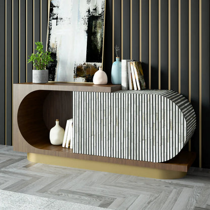 Lume Sideboard – black bone inlay sideboard, by Arkrn Homes