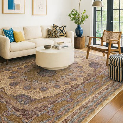 Luxury handwoven rug in neutral tones