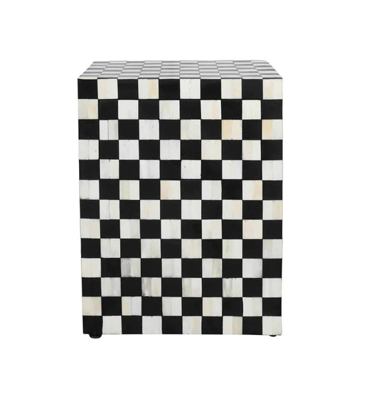 Mae Side Drawer Black and White Bone Inlay by Arkrn Homes