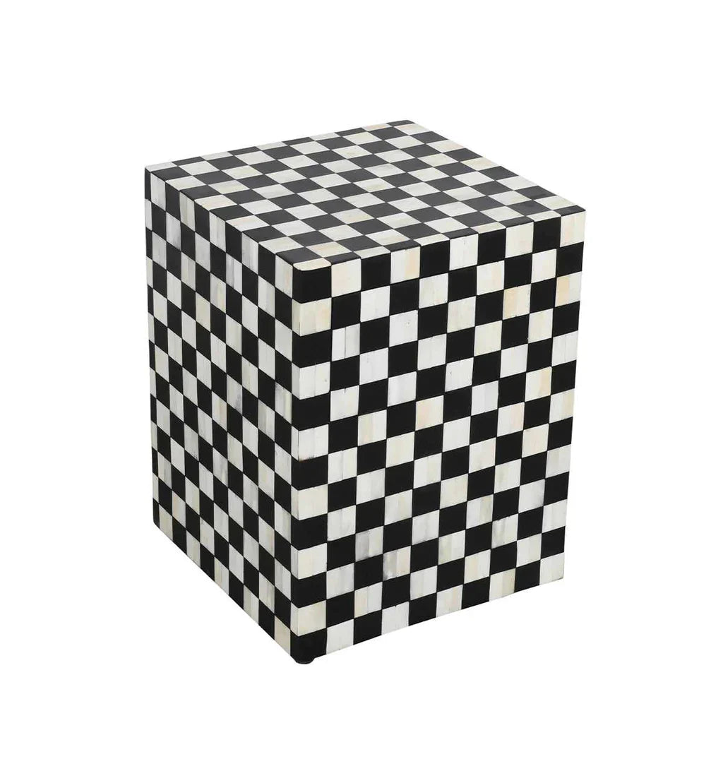 Mae Side Drawer Black and White Bone Inlay by Arkrn Homes