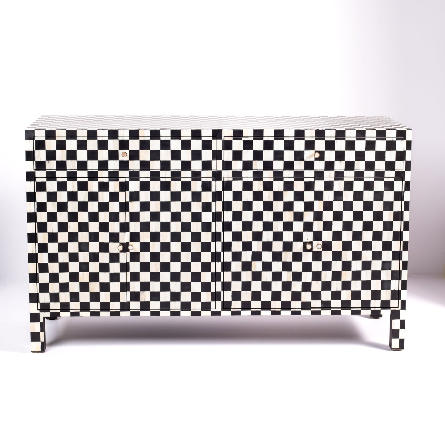 Mae checkered black and white bone inlay Cabinet by Arkrn homes