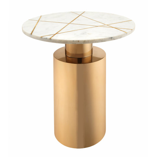 Moro Side Table in White Marble by Arkrn Homes