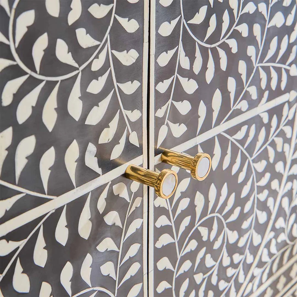 Navi Sideboard – handcrafted black bone inlay furniture, by Arkrn Homes