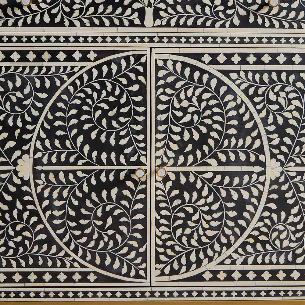 Navi Sideboard – handcrafted black bone inlay furniture, by Arkrn Homes