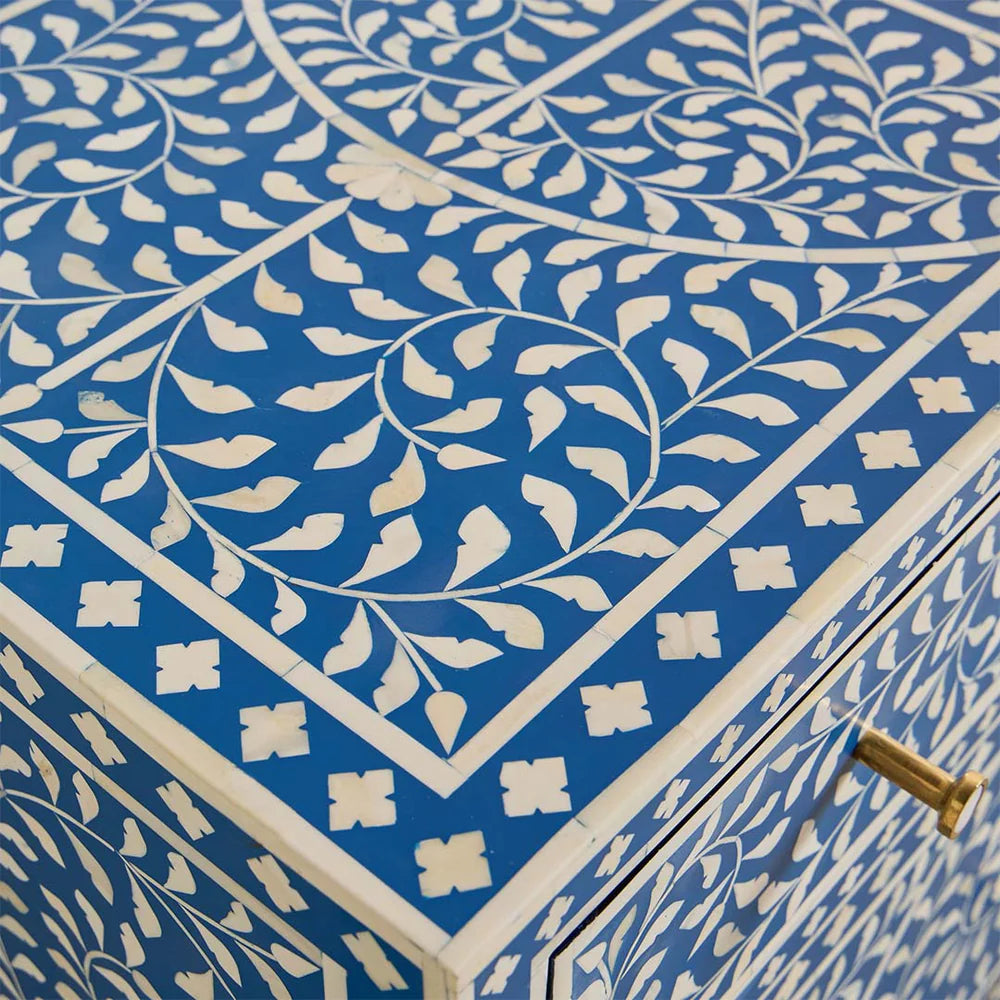 Navi Sideboard – blue bone inlay sideboard, by Arkrn Homes