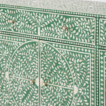 Navi Sideboard – green bone inlay sideboard, by Arkrn Homes